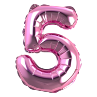 3D Rendering of a alphabet number 5 Letter on Transparent Background png