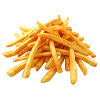 3d le rendu de une français frites Jaune sur transparent Contexte png