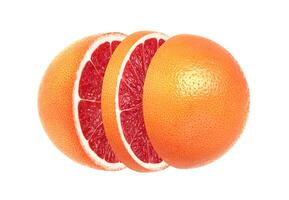 Sliced grapefruit isolated on white background photo