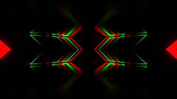 Corridor with Red and Green Neon Arrows Background VJ Loop in 4K video