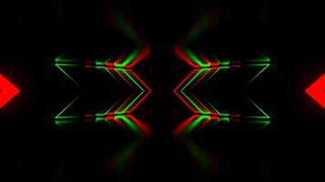 Corridor with Red and Green Neon Arrows Background VJ Loop in 4K video