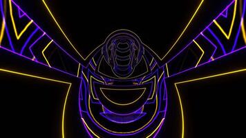 Purple and Yellow Neon Abstract Endless Moving on Circle Background VJ Loop in 4K video