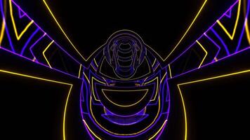 Purple and Yellow Neon Abstract Endless Moving on Circle Background VJ Loop in 4K video