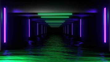 Purple and Turquoise Neon Water Tunnel Background VJ Loop in 4K video