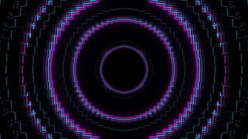 Cyan and Pink Neon Light Moves in Circles Background VJ Loop in 4K video