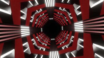 rot und Weiß Neon- endlos Pfeil Tunnel Hintergrund vj Schleife im 4k video