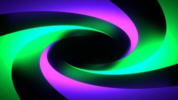 Purple and Turquoise Neon Lines Move on Spiral Background VJ Loop in 4K video
