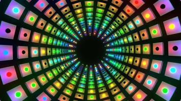 Rainbow Strobe Square Elements Tunnel Background VJ Loop in 4K video