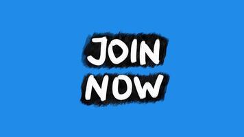 Phrase of invitation to join online. Join Now video