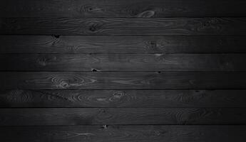 Black wooden background, old wooden planks texture photo