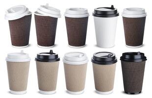 Paper coffee cup isolated on white background photo