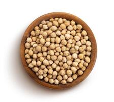 Chickpeas isolated on white background with clipping path photo