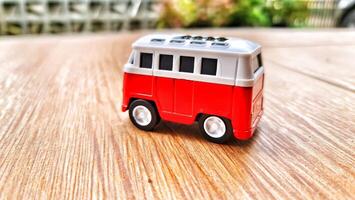 Die cast miniature red van. toys for boys and girls photo