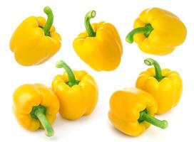 Yellow pepper isolated on white background photo