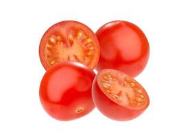 Cherry tomatoes isolated on white background photo