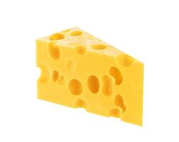 Piece of hard cheese isolated. Swiss or maasdam photo