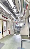 Jakarta, Indonesia on December 7, 2023. Interior of an Indonesian state-owned LRT Light Rail Transit photo