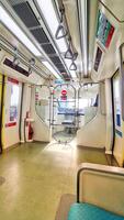 Jakarta, Indonesia on December 7, 2023. Interior of an Indonesian state-owned LRT Light Rail Transit photo