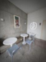 Jakarta, Indonesia on July 7 2022. Blurred defocus photo of the interior of a Fore cafe in Jakarta, simple