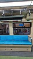 Jakarta, Indonesia on December 7, 2023. Interior of an Indonesian state-owned LRT Light Rail Transit photo