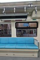 Jakarta, Indonesia on December 7, 2023. Interior of an Indonesian state-owned LRT Light Rail Transit photo