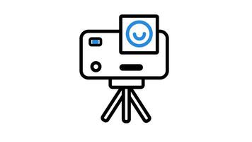 Animation of camera Icon suitable for content creator, presentation video