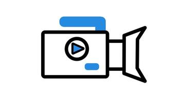 animering av kamera ikon lämplig för innehåll skapare, presentation video