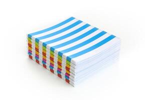 Stack of Color notebook isolated on white background photo