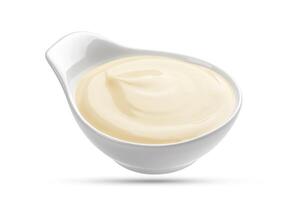 Mayonnaise sauce bowl isolated on white background photo