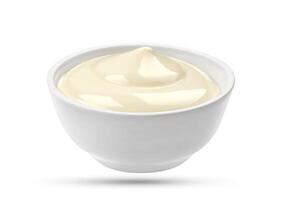 Mayonnaise bowl isolated on white background photo