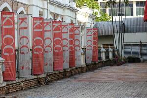 Kuala Lumpur, Malaysia on May 22, 2023. Flags of the 10th Annual KLCG Art History Exhibit. Kuala Lumpur City Gallery. photo