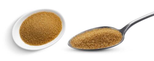 Brown sugar isolated on white background with clipping path photo