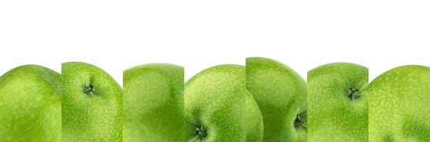 Green apple texture isolated on white background photo