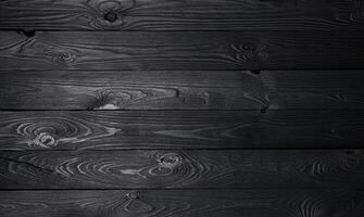 Black wooden background, old wooden planks texture photo