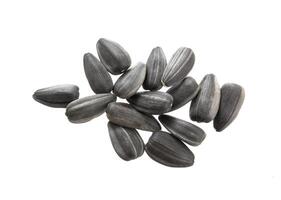 negro girasol semillas aislado en blanco foto
