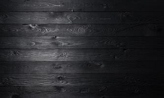 Black wooden background, old wooden planks texture photo