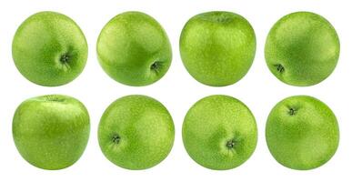 Green apple isolated on white background with clipping path, granny smith, collection photo