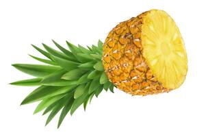 Half of pineapple isolated on white background photo