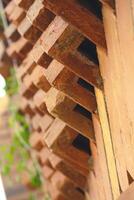 The arrangement of the bricks arranged in such a way forms a very beautiful building wall photo