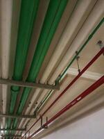 This is photo of plumbing system in a building.