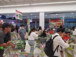 Bangkok, Thailand on July 22 2023. The atmosphere at the Big C Department Store is very busy photo