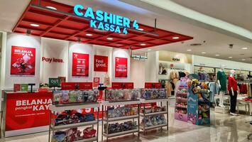 Bekasi, Indonesia on January 4 2024. Cashier or Kassa 4 at Matahari Department Store at Revo Mall Bekasi. photo