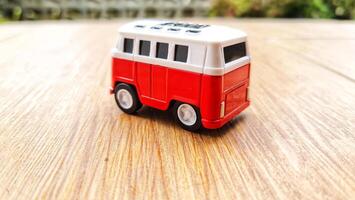 Die cast miniature red van. toys for boys and girls photo