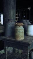 A collection of decorative jars on a rustic wooden table video