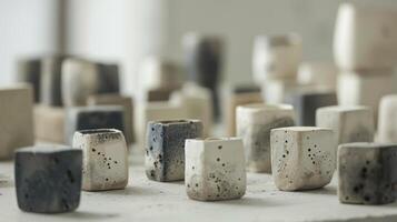 Using unconventional techniques the artist has created a series of abstract ceramic pieces that defy explanation and classification. photo