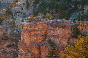 Rugged Rock Formation at Golden Hour in Dry Climate, American Southwest photo