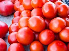 Tomatoes. Fresh organic vegetables. Close-up. Healthy eating concept photo