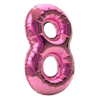 3D Rendering of a alphabet number 8 Letter on Transparent Background png