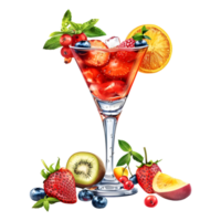 3D Rendering of a Mix Fruits Juice Glass on Transparent Background png