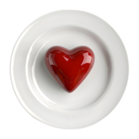 3D Rendering of a Love Heart in a Plate on Transparent Background png